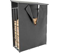 CLP Leñero Ruston De Aluminio para Exteriores con Lona De Cobertura I Estantería con Techo para Almacenar La Madera, Tamaño:L