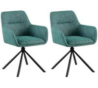 CLP Lote de 2 sillas Tipton Funda de Tela I Silla de Comedor giratoria con Funda de Tela I Silla tapizada con Respaldo I Silla de Cocina, Color:Verde Oscuro