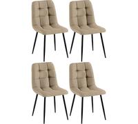 CLP Lote de 4 sillas de Comedor Antibes I Sillas de Cocina tapizadas con Fundas de Tejido Acolchado I con Capacidad para 150 kg, Color:Gris Pardo
