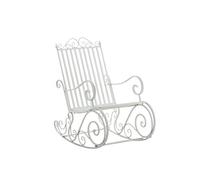 CLP Mecedora Smilla Estilo casa de Campo I Mecedora de jardín de Hierro, Color:Blanco