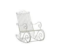 CLP Mecedora Relax Silla Smilla, Resistente al Clima para jardín, Estructura de Metal, Estilo rústico, sillón de Exterior, Color:Blanco Envejecido
