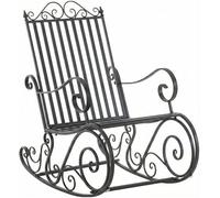 CLP Mecedora Relax Silla Smilla, Resistente al Clima para jardín, Estructura de Metal, Estilo rústico, sillón de Exterior, Color:Antracita