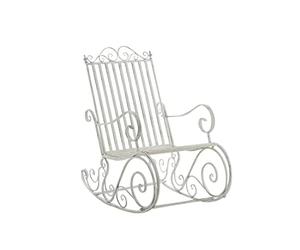 CLP Mecedora Relax Silla Smilla, Resistente al Clima para jardín, Estructura de Metal, Estilo rústico, sillón de Exterior | Color Blanco Envejecido
