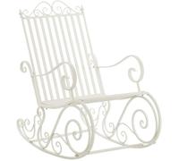CLP Mecedora Smilla Estilo casa de Campo I Mecedora de jardín de Hierro, Color:Blanco