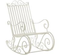 CLP Mecedora Smilla Estilo casa de Campo I Mecedora de jardín de Hierro, Color:Blanco Envejecido