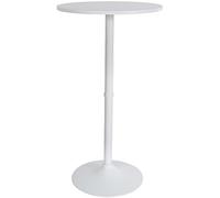 CLP Mesa Alta de Bar con Tablero Redondo | Mesa de Soporte Alto de Metal con Superficie Redonda de Madera I Mesa de Bar con Ø 60 cm, Color:Blanco/Blanco