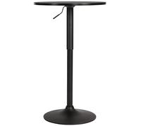 CLP Mesa Alta Lamoni para la Cocina, Bar o Fiestas I Mesa con Tablero Redondo de Altura Ajustable & Base metálica, Color:Negro/Negro, Forma:Redondo