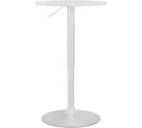 CLP Mesa Alta Redonda Ajustable Xanten, Mesa de Bar giratoria con Elevador de Gas Robusto, Estructura de Metal revestida Antideslizante, Color:Blanco/Blanco, Tamaño:Ø 52 cm