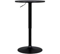 CLP Mesa Alta Redonda Ajustable Xanten, Mesa de Bar giratoria con Elevador de Gas Robusto, Estructura de Metal revestida Antideslizante, Color:Negro/Negro, Tamaño:Ø 52 cm