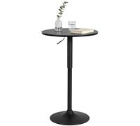 CLP Mesa Alta Lamoni para la Cocina, Bar o Fiestas I Mesa con Tablero Redondo de Altura Ajustable & Base metálica, Color:Negro/Negro, Forma:Redondo