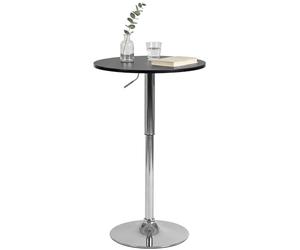 CLP Mesa Alta Redonda Lamoni 60cm, Bar Bistró Regulable en Altura, Giratoria 360 Grados, Estructura Metálica Robusta con Protección Suelo | Color Negro Forma Redondo
