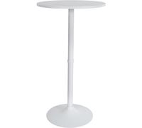 CLP Mesa Alta de Bar con Tablero Redondo | Mesa de Soporte Alto de Metal con Superficie Redonda de Madera I Mesa de Bar con Ø 60 cm, Color:Blanco/Blanco