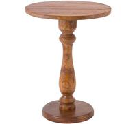 CLP Mesa Auxiliar Adamsville Mesa Redonda Artesanal de Madera Maciza de Mindi para salón y Comedor, Color:marrón