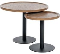CLP Mesa Auxiliar Aspen I Mesa de Centro con Tablero de Madera hacia Abajo I Salón con Estructura de Metal Negro Mate, Color:marrón