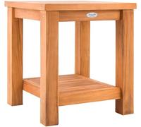 CLP Mesa Auxiliar de Teca Keaton para Exterior, Mesa de jardín Resistente a la Intemperie con Dos estantes, Mesa de Teca para jardín Color Teca