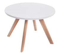 CLP Mesa Auxiliar Eirik I Mesa De Centro Pequeña I Mesa De Café Blanca I Mesa Auxiliar De Madera I Mesita con Estilo Nórdico I | Color Natura