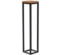 CLP Mesa Auxiliar Manteo de Roble, mesilla de Noche Cuadrada, Mesa de sofá con Estructura de Metal con Recubrimiento en Polvo, Tamaño:20x20x90 cm