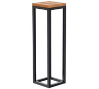CLP Mesa Auxiliar Manteo de Roble, mesilla de Noche Cuadrada, Mesa de sofá con Estructura de Metal con Recubrimiento en Polvo, Tamaño:20x20x70 cm