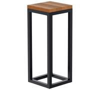 CLP Mesa Auxiliar Manteo de Roble, mesilla de Noche Cuadrada, Mesa de sofá con Estructura de Metal con Recubrimiento en Polvo, Tamaño:20x20x50 cm