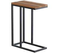 CLP Mesa Auxiliar Manteo de Roble, mesilla de Noche Cuadrada, Mesa de sofá con Estructura de Metal con Recubrimiento en Polvo, Tamaño:46x25x67 cm