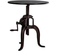 CLP Mesa Auxiliar Marcos De Metal En Estilo Industrial I Mesa Redonda con Base De 3 Patas De Altura Ajustable, Color:Bronce