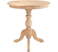 CLP Mesa Auxiliar Redonda de 70 cm de diámetro, Mesa de Centro de Madera de Mindi con Tablero Redondo, Mesa de salón Wiva, Color:Natura