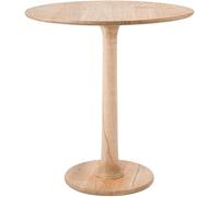 CLP Mesa Auxiliar Redonda Morristown, Mesa de Madera de Mindi Hecha a Mano, Mesa de Centro Maciza para salón y Comedor | Color Natura