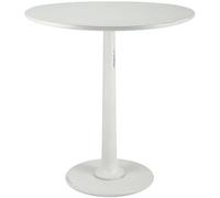 CLP Mesa Auxiliar Redonda Morristown, Mesa de Madera de Mindi Hecha a Mano, Mesa de Centro Maciza para salón y Comedor, Color:Blanco Envejecido