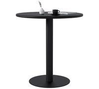 CLP Mesa Bistró Redonda Jarla 70 cm, Mesa de Cocina Moderna para 2-4 Personas, Mesa de Comedor Compacta de MDF y Metal, Color:Negro