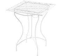 CLP Mesa cuadrada de exterior para 4 personas en Metal Blanco