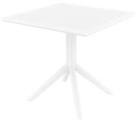 CLP Mesa cuadrada de exterior para 4 personas en Plástico Blanco