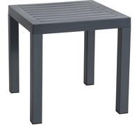 CLP Mesa cuadrada de exterior para 4 personas en plástico gris oscuro