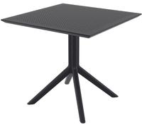 CLP Mesa cuadrada de exterior para 4 personas en Plástico Negro
