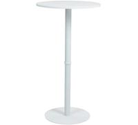 CLP Mesa de Bar Hereford Redonda I Mesa de Metal con Tablero Redondo de Madera I Mesa Bistro Estable, Color:Blanco/Blanco, Tamaño:60 cm