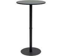 CLP Mesa de Bar Hereford Redonda I Mesa de Metal con Tablero Redondo de Madera I Mesa Bistro Estable, Color:Negro/Negro, Tamaño:60 cm