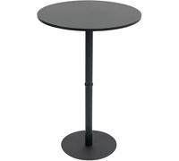 CLP Mesa de Bar Hereford Redonda I Mesa de Metal con Tablero Redondo de Madera I Mesa Bistro Estable, Color:Negro/Negro, Tamaño:75 cm
