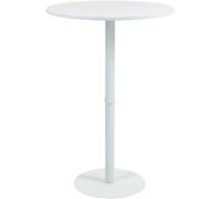 CLP Mesa de Bar Hereford Redonda I Mesa de Metal con Tablero Redondo de Madera I Mesa Bistro Estable, Color:Blanco/Blanco, Tamaño:75 cm