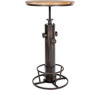 CLP Mesa de bar Ruhr I Mesa de bar regulable en altura con reposapiés I Armazón de metal y tablero de madera de pino, Color:bronce