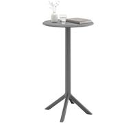 CLP Mesa de Bar Tomas, Resistente Intemperie, Estable, jardín y Exterior, Redonda Ø 60 cm, Altura 107 cm, Polipropileno UV e Invierno, Color:Gris Oscuro