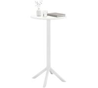 CLP Mesa de Bar Tomas, Resistente Intemperie, Estable, jardín y Exterior, Redonda Ø 60 cm, Altura 107 cm, Polipropileno UV e Invierno, Color:Blanco