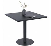 CLP Mesa de Bistró Cuadrada Freida 70x70 cm - Mesa de Comedor/Cocina Moderna para 2-4 Personas, Compacta, MDF y Metal, Ahorra Espacio, Color:Negro