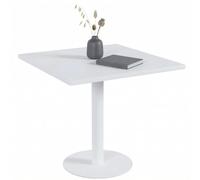 CLP Mesa de Bistró Cuadrada Freida 70x70 cm - Mesa de Comedor/Cocina Moderna para 2-4 Personas, Compacta, MDF y Metal, Ahorra Espacio, Color:Blanco