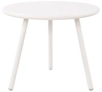 CLP Mesa de Centro Berea I Mesilla de salón Impermeable de 3 Patas I Mesa Redonda de Metal para Exterior o Interior, Color:Blanco
