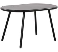 CLP Mesa de Centro Velva I Mesa de salón Ovalada con Base metálica I Mesilla Impermeable para Exteriores o Interior, Color:Negro