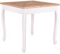 CLP Mesa de Comedor Cuadrada 80x80 cm Lindon, Mesa de Cocina Estilo Rustico, Tablero Cuadrado de Madera Maciza de Olmo, Patas Estilo Shabby Chic, Color:Natural/Blanco