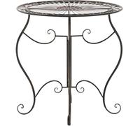 CLP Mesa de Hierro Indra | Mesa de Metal de diseño nostálgico para jardín, balcón | Mesa Bistro Redonda Resistente a la Intemperie, fácil de Limpiar | Color Bronce