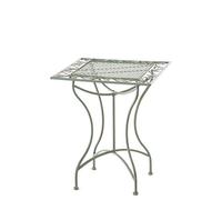 CLP Mesa de Jardín Asina en Hierro Forjado I Mesa Cuadrada con Altura de 72 cm I Mesa en Estilo Rústico I Color: Verde Envejecido