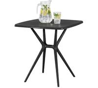CLP Mesa de Jardin Becky Cuadrada 72x72 cm, Estable y Resistente a la Intemperie, Mesa Bistro para Balcon de Polipropileno UV, Color:Negro