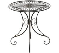 CLP Mesa de jardín Hari | Mesa Auxiliar de Exterior en Estilo rústico | Mesa de terraza Redonda 70 cm de diámetro, Color:Bronce
