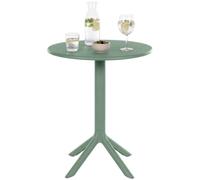 CLP Mesa de jardín Lacota Redonda 60 cm, plástico Resistente a la Intemperie y a los Rayos UV, Ideal para balcón y terraza, para 2-4 Personas | Color Oliva